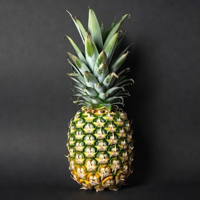 Fresh Pineapple on Black Background