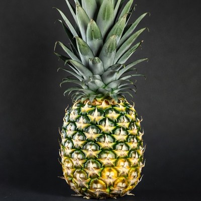 Fresh Pineapple on Black Background