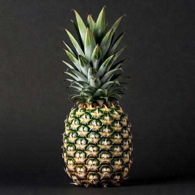 Fresh Pineapple on Black Background