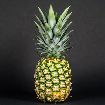 Fresh Pineapple on Black Background