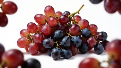Red and Black Grapes Cluster