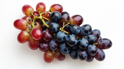 Red and Black Grapes Cluster