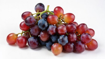 Bunch of red and black grapes