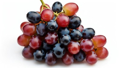 Bunch of red and black grapes
