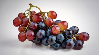 Red and Black Grapes Cluster