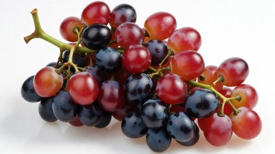 Bunch of red and black grapes