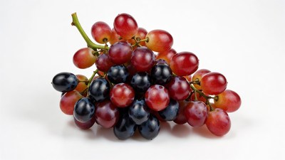 Bunch of red and black grapes