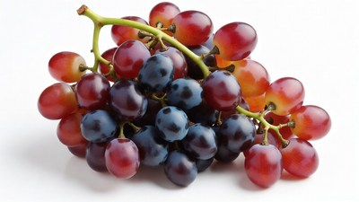 Bunch of red and black grapes