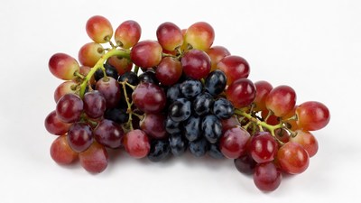 Bunch of red and black grapes