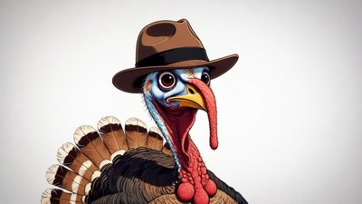 Turkey wearing fedora hat