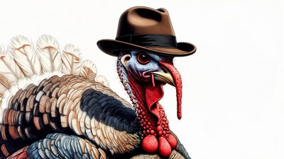 Turkey wearing fedora hat