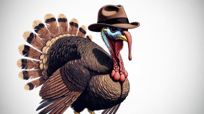 Turkey wearing fedora hat