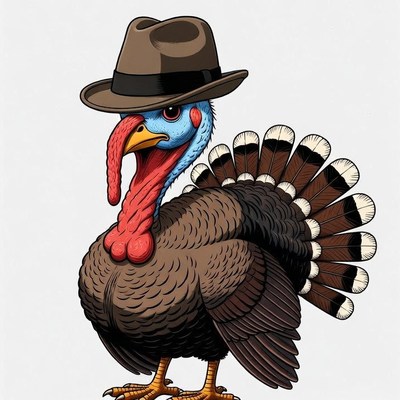 Turkey wearing fedora hat