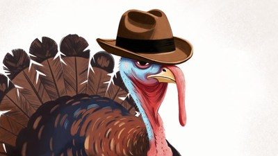 Turkey wearing fedora hat