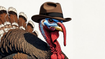 Turkey wearing fedora hat