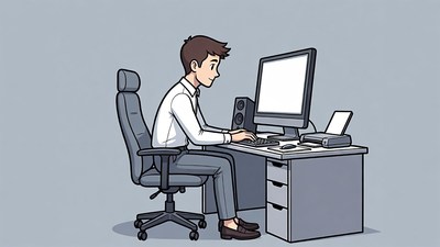 Man working at office desk