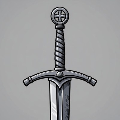 Medieval Sword with Maltese Cross
