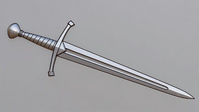Silver Medieval Sword Illustration