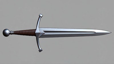 Medieval longsword with leather hilt