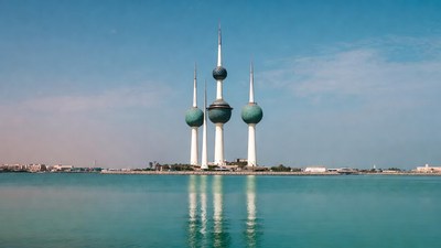 Kuwait Towers on waterfront