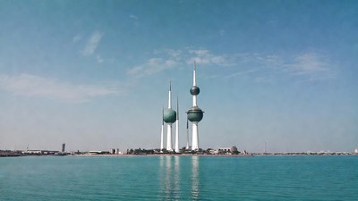 Kuwait Towers over Persian Gulf