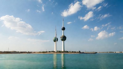 Kuwait Towers on waterfront