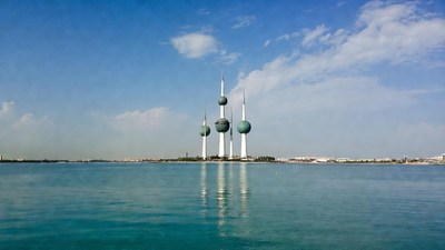 Kuwait Towers over Persian Gulf