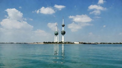 Kuwait Towers over Persian Gulf