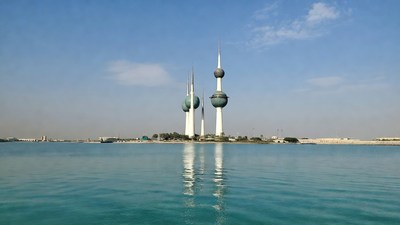 Kuwait Towers on waterfront