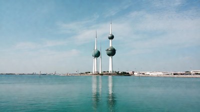 Kuwait Towers over waterfront
