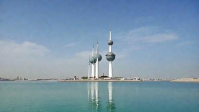 Kuwait Towers over Persian Gulf