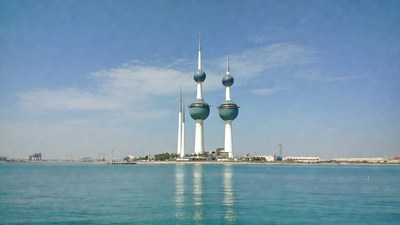 Kuwait Towers over Persian Gulf