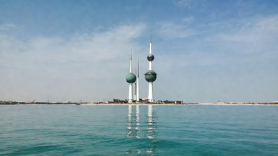 Kuwait Towers over Persian Gulf