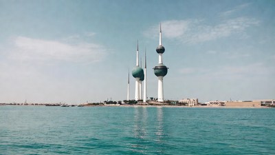 Kuwait Towers over Persian Gulf