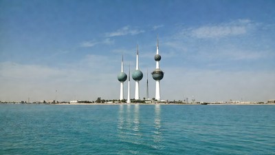 Kuwait Towers over Persian Gulf
