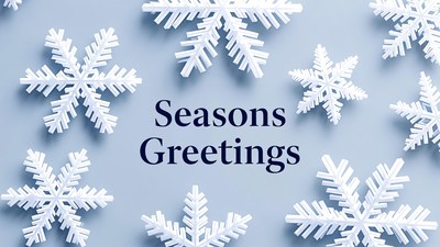 Seasons Greetings with Snowflakes
