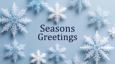 Seasons Greetings with Snowflakes