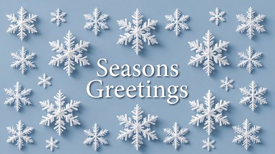 Seasons Greetings with Snowflakes