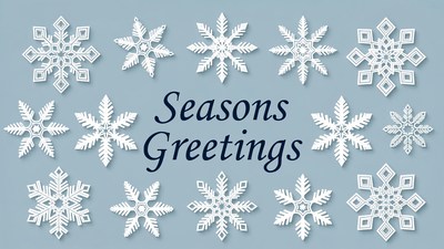 Seasons Greetings with Snowflakes