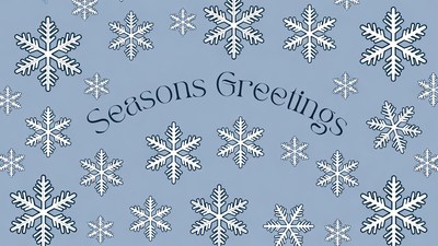 Seasons Greetings with Snowflakes
