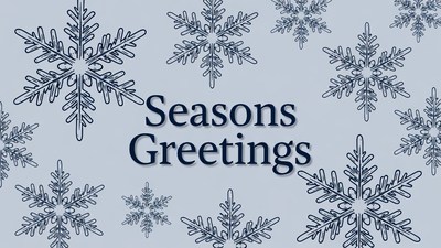 Seasons Greetings with Snowflakes