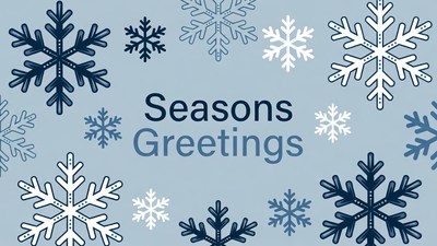 Seasons Greetings with Snowflakes