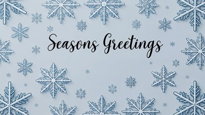 Seasons Greetings with Snowflakes