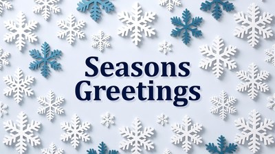Seasons Greetings with Snowflakes