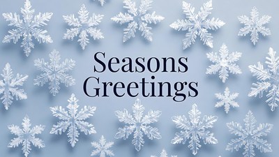 Seasons Greetings with Snowflakes