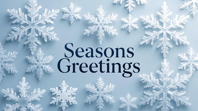 Seasons Greetings with Snowflakes
