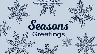 Seasons Greetings with Snowflakes