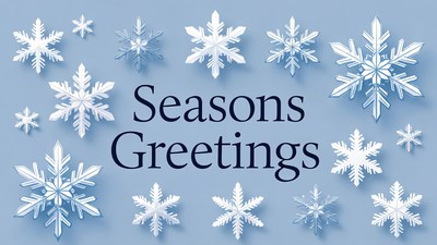 Seasons Greetings with Snowflakes