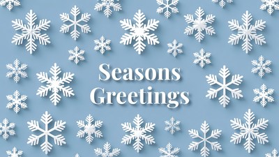 Seasons Greetings with Snowflakes