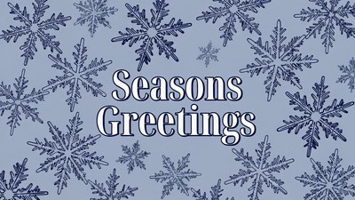 Seasons Greetings with Snowflakes